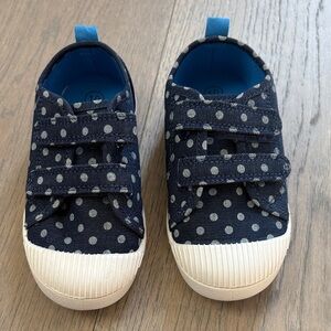 Cat & Jack Navy and White Polka Dot Sneakers